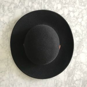 Brixton Accessories - Brixton Black Felt Tiller Wide Brim Fedora Hat Brixton Accessories - Brixton Black Felt Tiller Wide Brim Fedora Hat